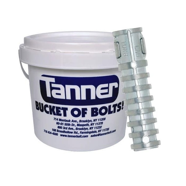 Tanner 1/4in, Lag Shield Screw Style Anchors, Short, Zamac Alloy, Bucket-of-Bolts! 2000 Pieces/Bucket TB-480 - main